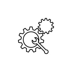 gear, settings, wrench outline icon. Can be used for web, logo, mobile app, UI, UX