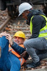 Work accident on the railway tracks