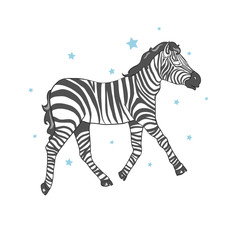 Fototapeta na wymiar cute zebra vector illustration
