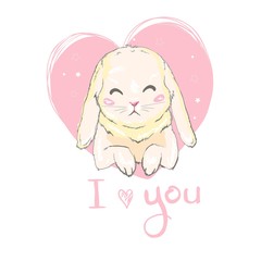 Cute bunny girl with crown. Dream Big Princess