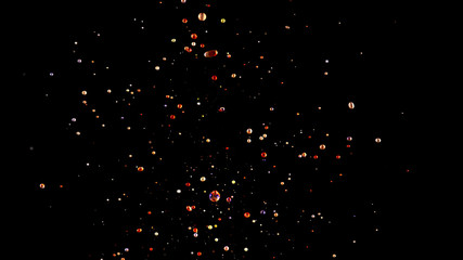 splash of paint, galaxy of colored drops on a black, abstract background