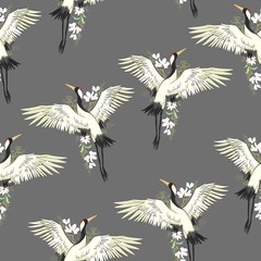 crane, pattern, vector, illustration