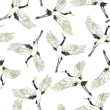 crane, pattern, vector, illustration