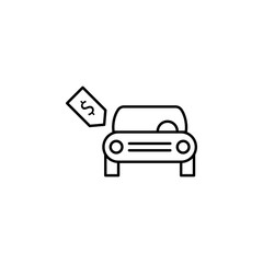 brand, new, car, dollar, tag outline icon. Can be used for web, logo, mobile app, UI, UX