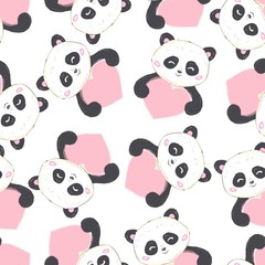 Cartoon Seamless Panda Pattern