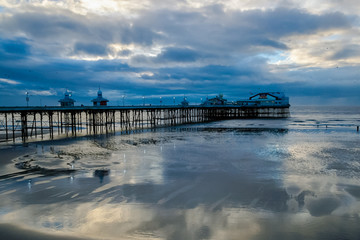 Fototapeta premium dramatic evening in Blackpool