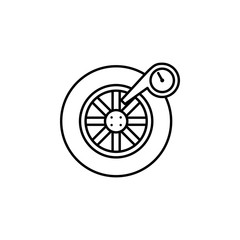 wheel, car outline icon. Can be used for web, logo, mobile app, UI, UX