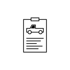 report, car, information outline icon. Can be used for web, logo, mobile app, UI, UX