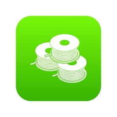 Coil for d printer icon green vector isolated on white background