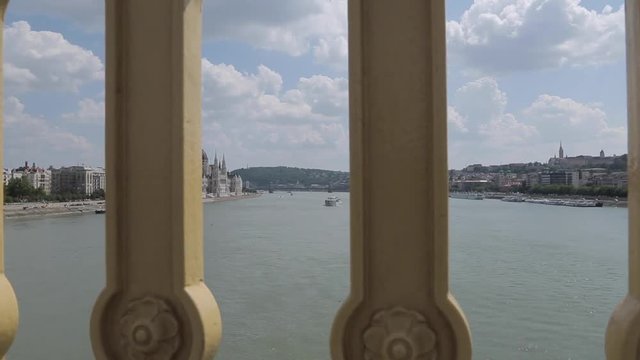 Hungarian Parliament from Margit Hid, Budapest, Hungary, Europe 