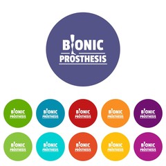 Bionic prosthesis icons color set vector for any web design on white background