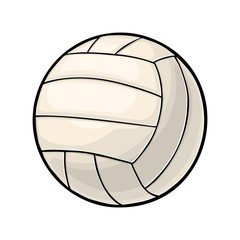Volleyball ball. Vintage vector color illustration. Isolated on white background