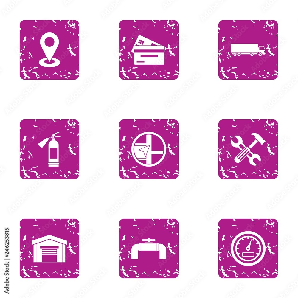 Poster payment for positioning icons set. grunge set of 9 payment for positioning vector icons for web isol