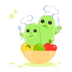 Cook cacti in funny kawaii style