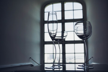wine glasses on the table