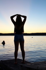Fototapeta premium Silhouette eines Mädchens