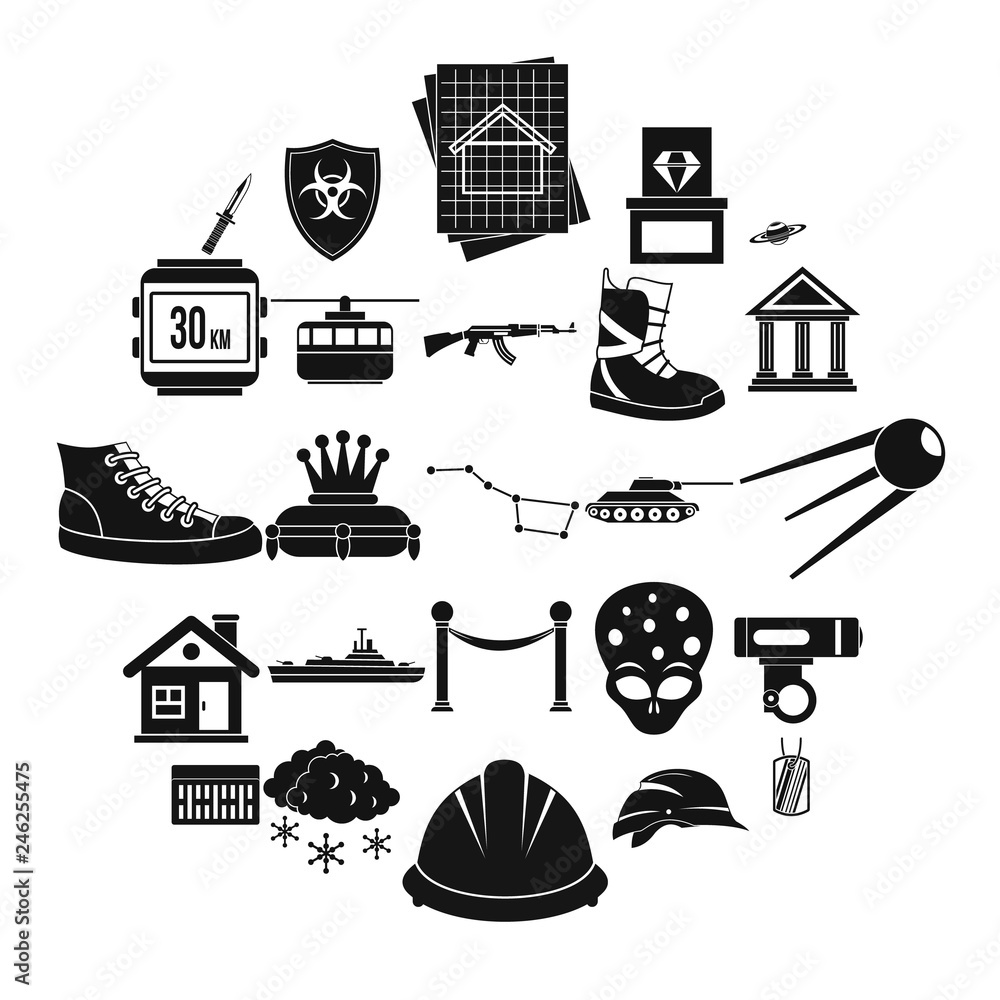 Poster slam icons set. simple set of 25 slam vector icons for web isolated on white background