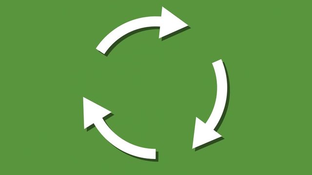Recycling icon symbol loop green and white