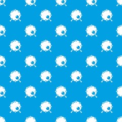 Drum pattern vector seamless blue repeat for any use