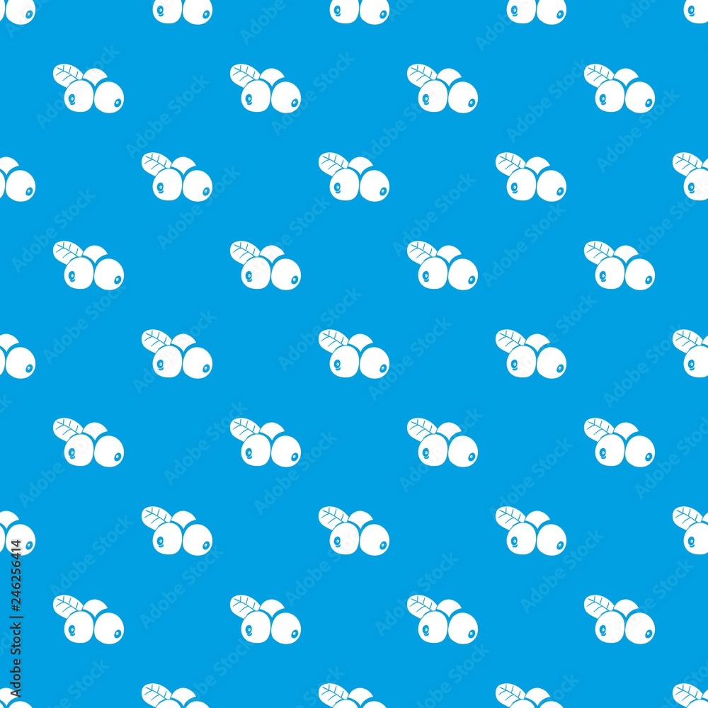 Poster lingonberry pattern vector seamless blue repeat for any use