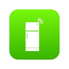 Fridge icon digital green for any design isolated on white vector illustration