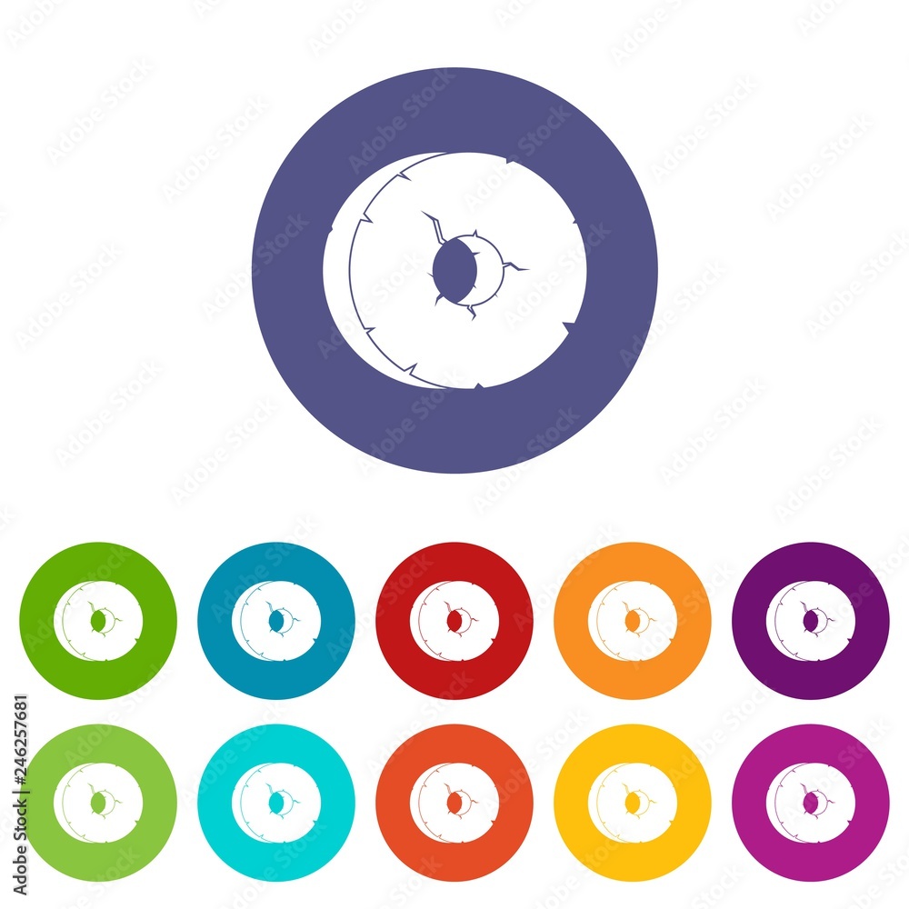 Poster primitive tool icons color set vector for any web design on white background