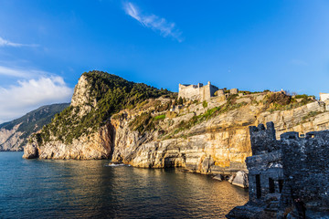Fototapeta premium Panorama of Byron's Grotto in Porto Venere, Liguria, Italy