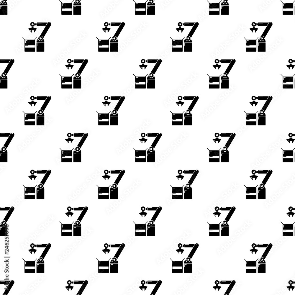 Poster robot factory pattern vector seamless repeating for any web design