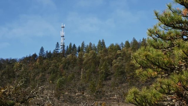 The transmitter tower on the peak of Roxy Ann, Rogue Valley, Southern Oregon.