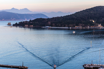 Porto Venere at sunset in Liguria, Italy