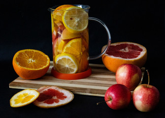 Vitamin C tea with fresh fruits