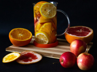 Vitamin C tea with fresh fruits