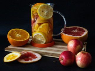 Vitamin C tea with fresh fruits