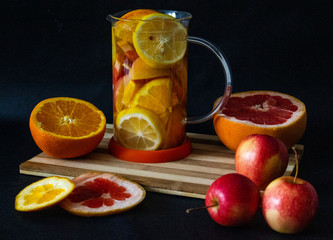 Vitamin C tea with fresh fruits