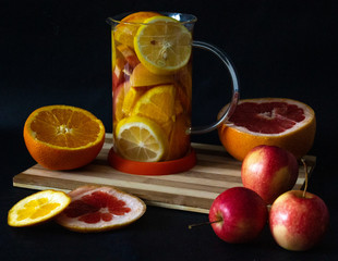 Vitamin C tea with fresh fruits