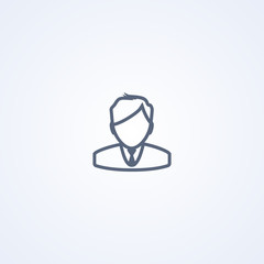Obraz premium Businessman, person, vector best gray line icon