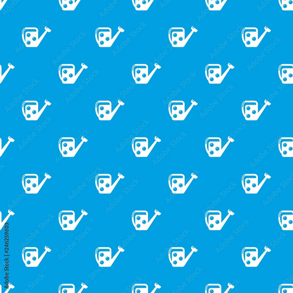 Poster watering can pattern vector seamless blue repeat for any use