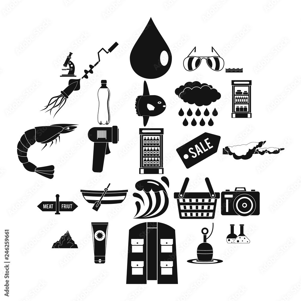 Poster crab icons set. simple set of 25 crab vector icons for web isolated on white background