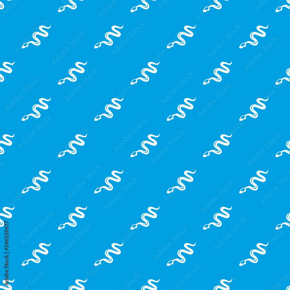 Poster tropical snake pattern vector seamless blue repeat for any use