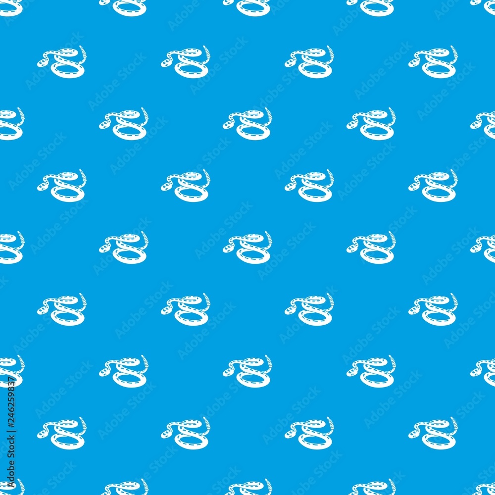 Poster rattlesnake pattern vector seamless blue repeat for any use