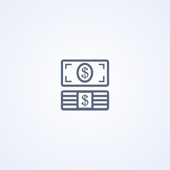 Money, vector best gray line icon