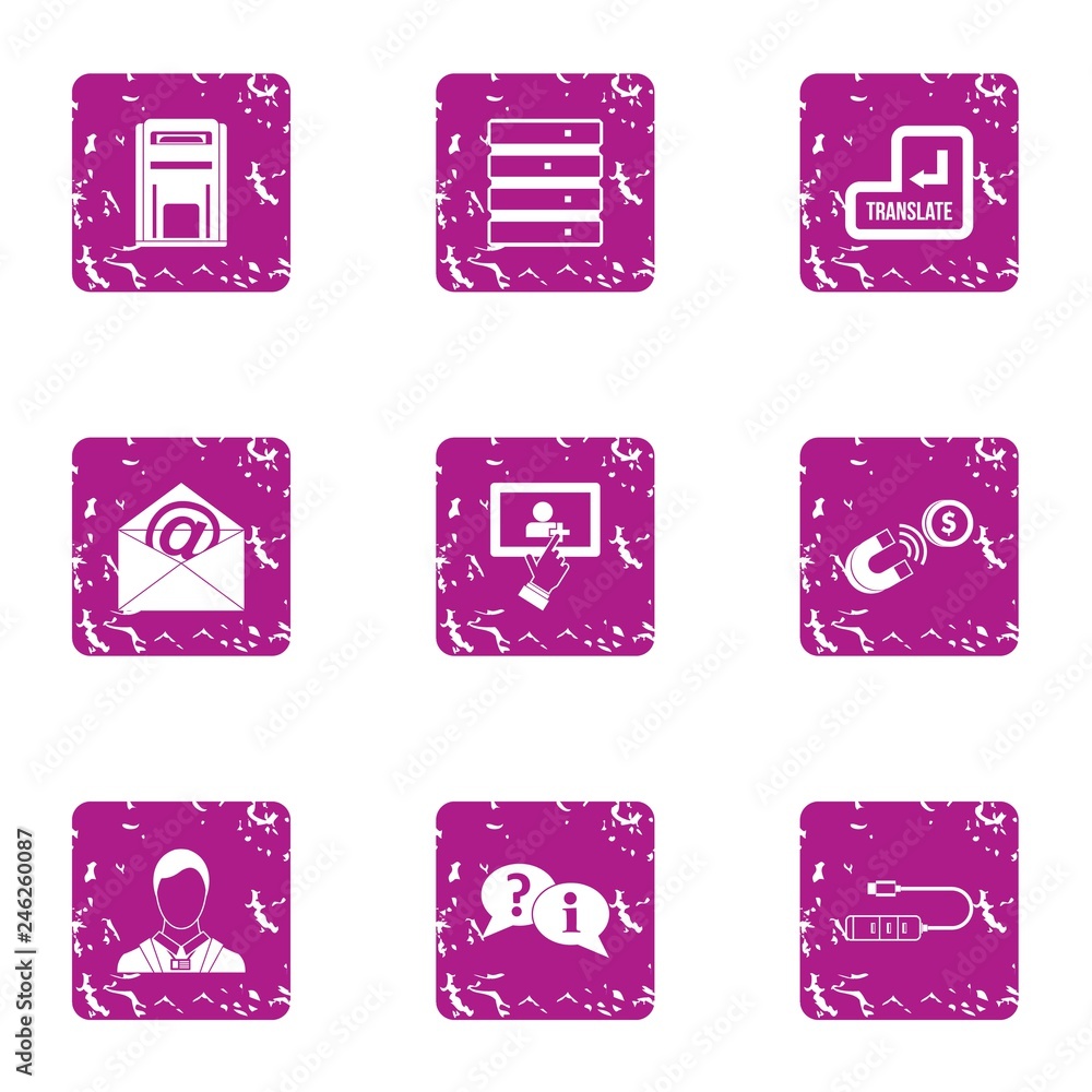 Poster understanding icons set. grunge set of 9 understanding vector icons for web isolated on white backgr