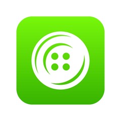 Fototapeta premium Fashion button icon green vector isolated on white background