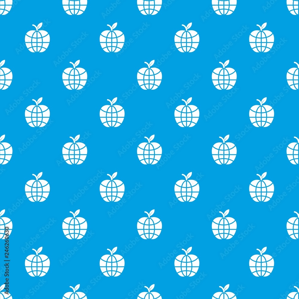 Poster world apple pattern vector seamless blue repeat for any use