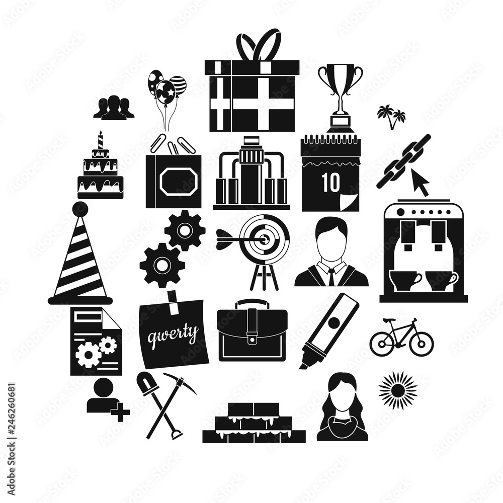 Aufkleber general icons set. simple set of 25 general vector icons for web isolated on white background