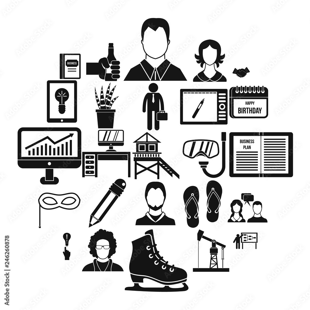 Poster joint biz icons set. simple set of 25 joint biz vector icons for web isolated on white background
