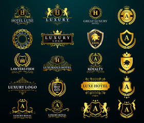 Great Luxury Set, Royal and Elegant Logo Vector Design	