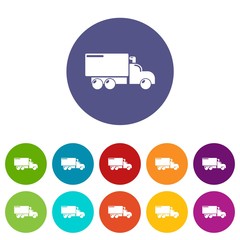Truck icons color set vector for any web design on white background