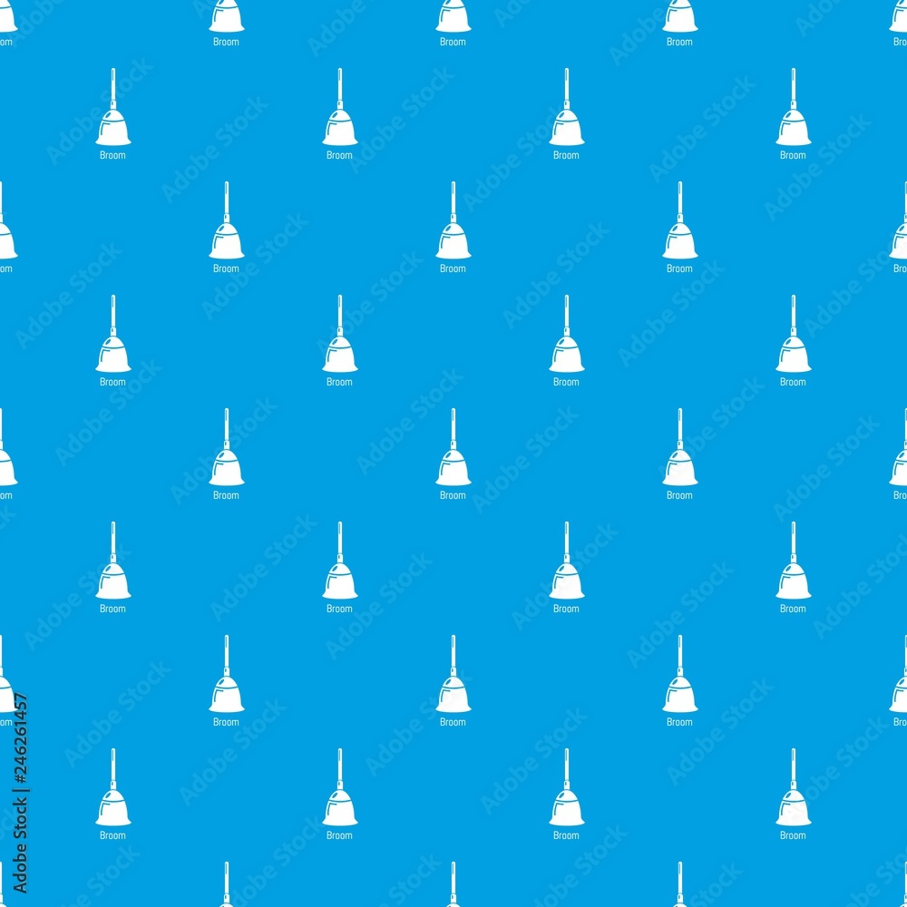 Poster broom pattern vector seamless blue repeat for any use