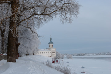 Church of St. Michael Yuriev Monastery. Great Novgorod. Winter View